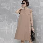 Cap-sleeve Flap-front Dress