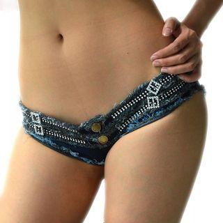 Rhinestone Denim Hot Pants