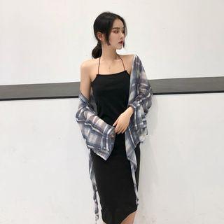 Plaid Light Jacket / Spaghetti Strap Dress