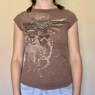 Printed Round Neck Short Sleeve Top