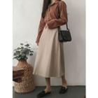 Zip-back Long A-line Skirt