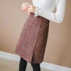 Tweed Wool Blend A-line Skirt