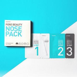 Skinmiso - Pore Beauty Nose Pack (10-week Set): Step 1 Nose Pack 3ml + Cotton Swap 1pc + Step 2 Nose Pack 3ml + Step 3 Essence 1g 1set