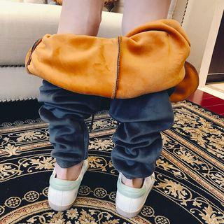 Fleece-lined Drawstring Waist Sweatpants