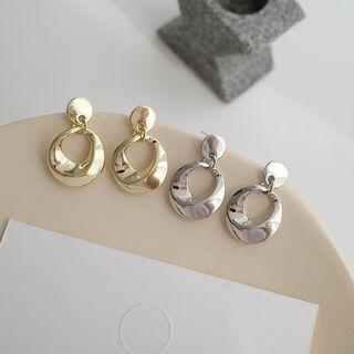 Polished Alloy Hoop Dangle Earring