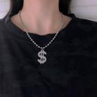 Dollar Sign Pendant Alloy Necklace