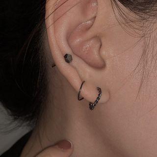 Geometric Sterling Silver Earring / Hoop Earring