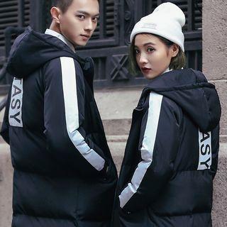 Couple Matching Colour Block Padded Coat