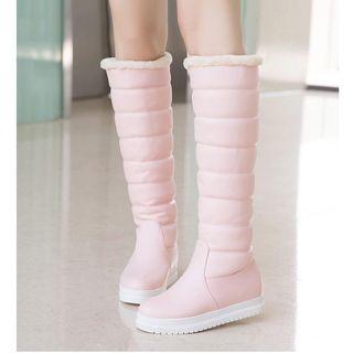 Hidden Wedge Padded Knee-high Boots