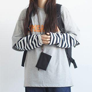 Long-sleeve Striped Letter Print T-shirt