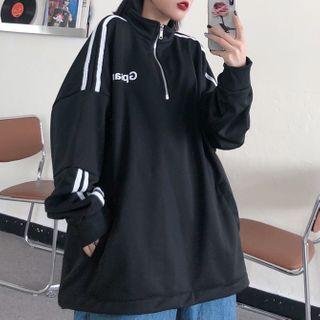 Half-zip Striped Detail Sweatshirt