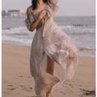 Elbow-sleeve Cold Shoulder Ruffled Maxi Dress