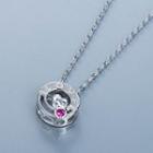 925 Sterling Silver Rhinestone Pendant Necklace Necklace - White Gold - One Size