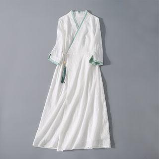 Traditional Chinese Elbow-sleeve Tasseled Dress