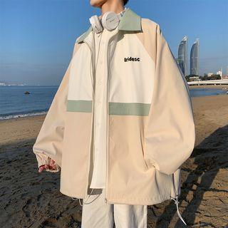 Color Block Collar Jacket
