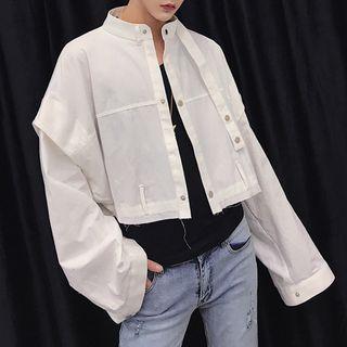 Cropped Snap-button Jacket