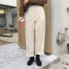 Pintuck-trim Fleece-lined Pants