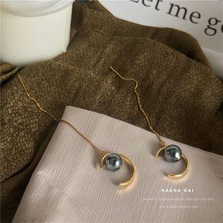 S925 Sterling Silver Beaded Tassel Earrings  - Ear Needle