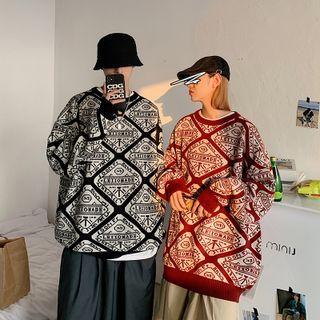 Couple Matching Pattern Loose-fit Sweater