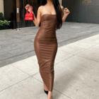 Strapless Plain Maxi Bodycon Dress