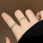 Set Of 2: Alloy Open Ring Set - Gold - One Size