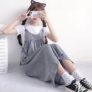 Check Strappy Wide Leg Jumper Pants As Shown In Figure - One Size