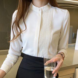 Pleated Satin Blouse