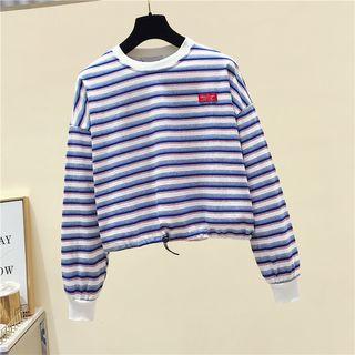 Bungee-cord Striped Sweatshirt