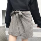 Plaid Tie-waist A-line Skirt