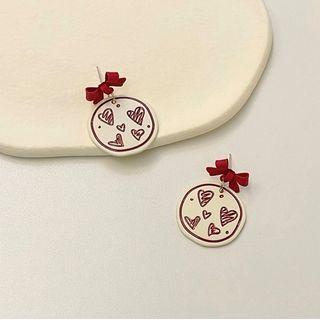 Heart Disc Drop Earring