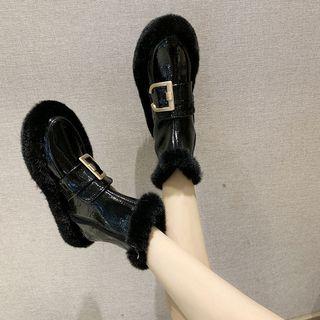 Belted Furry Trim Short Boots