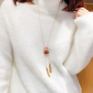 Faux Crystal Chinese Opera Pendant Necklace