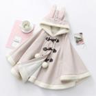 Rabbit Ear Hooded Toggle Cape Coat