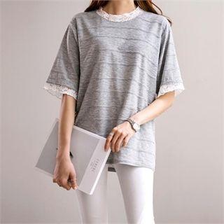 Lace-detail Short-sleeve T-shirt