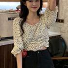 Floral Shirred Blouse