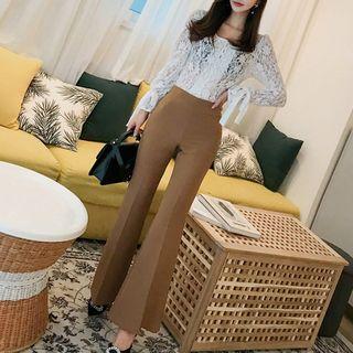 Long-sleeve Lace Top / Wide-leg Pants