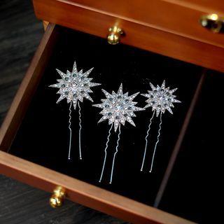 Set Of 3: Rhinestone Wedding Hair Stick