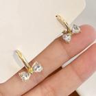 Bow Rhinestone Alloy Dangle Earring 1 Pair - 01 - Gold - One Size