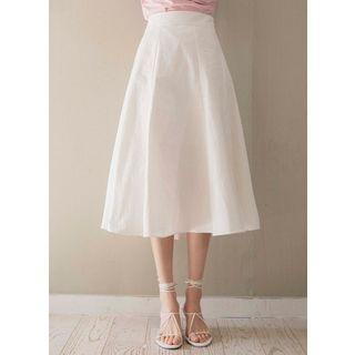 Cotton Midi Flare Skirt