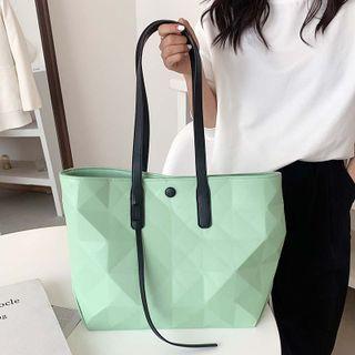 Snap Buttoned Tote Bag