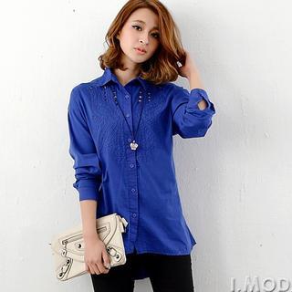 Embroidered Dip-back Shirt
