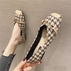 Houndstooth Square-toe Flats