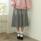 Gingham Tiered Skirt Black - One Size