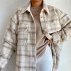 Plaid Loose-fit Woolen Jacket