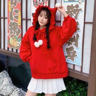 Ruffle Trim Long-sleeve Hoodie