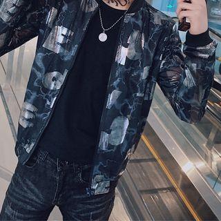 Tie-dyed Mesh Zip Jacket