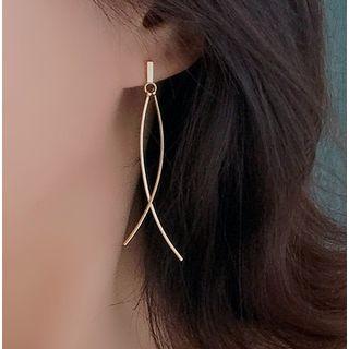 S925 Silver Cross Dangle Earring As Shown In Figure - One Size