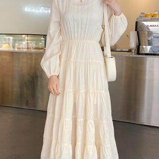 Round-neck Tiered Maxi Dress