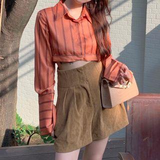 Striped Cropped Shirt / Shorts