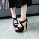 Hollow Out Chunky-heel Platform Sandals